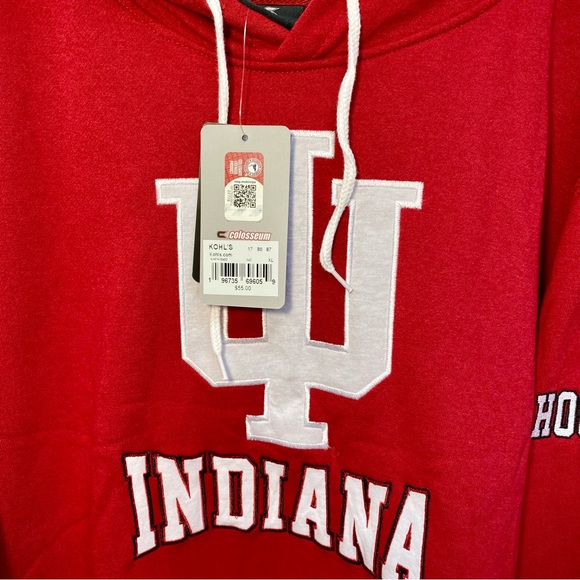 Indiana Hoosiers Hoodie Men’s XL Crimson Cream Pullover Sweatshirt Sportswear - Picture 2 of 10